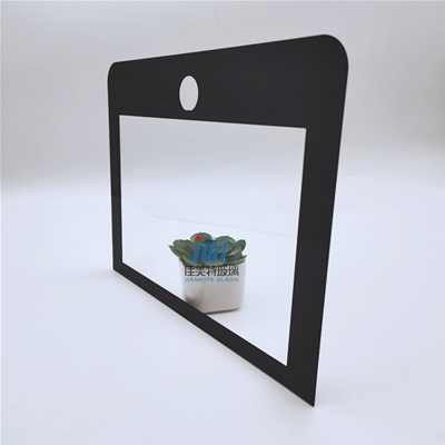 CNC process 1mm tempered black frame silk screen printing Tv Lcd screen cover glass